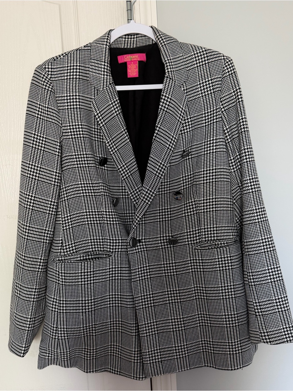 Catherine Catherine Malandrino Blazer Womens 6 Plaid Double Breasted Jacket